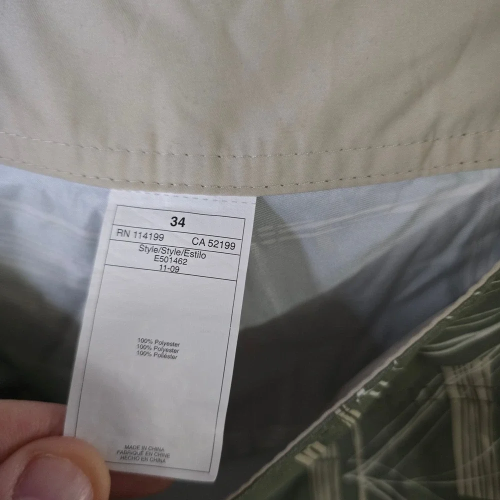Quiksilver Board Shorts Mens 34 Olive Green Bamboo‎ Floral Cargo E501462